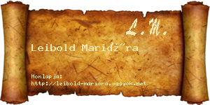 Leibold Marióra névjegykártya
